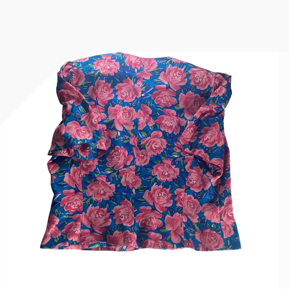 Vintage Adrianna Papell Floral Two Piece Skirt Set Cottagecore Coastal Chic READ - Picture 9 of 9